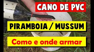 Armadilha para pegar MUSSUM PIRAMBOIA TUVIRA | Cano de PVC - COMO E ONDE ARMAR | Trap fish eels |
