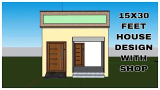 Ghar ka naksha  || 15x30 House plan with shop  ||15 by 30 feet House design ||Makan ka naksha