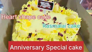 Anniversary Cake /Heart Shape Cake /Rasmalai Cake #heartshapecakedesign #rasmalaicake #anniversary