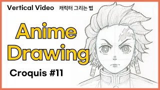 Croquis 10, How to draw Tanjiro, Demon slayer, Pencil ASMR