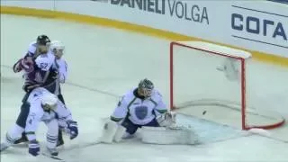 Sharychenkov fantastic glove save on Potekhin