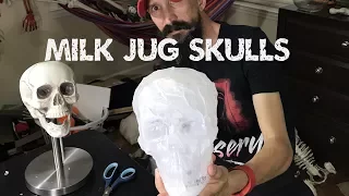 Cheap milk jug skull tutorial - easy way to make skulls