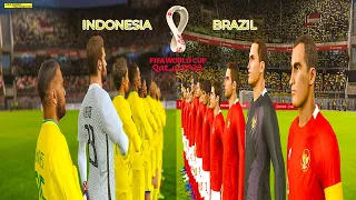 PES - BRAZIL vs INDONESIA -FIFA WORLD Cup 2022 QATAR - Full Match All Goals - HD - eFootball