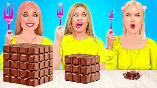 🍫 GEOMETRIC SHAPE FOOD CHALLENGE 🍌 Eating Only One Shape! Funny Moments By Yay Time!