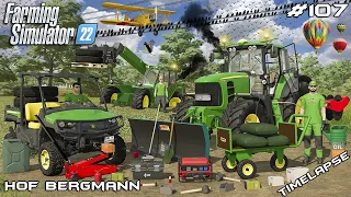 LEVELING & COMPACTING CHAFF IN BUNKER SILO W/JDs | Hof Bergmann | Farming Simulator 22 | Episode 107