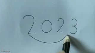 Drawing a fish from the number 2023