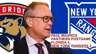 Paul Maurice, Panthers Postgame: Florida 4, New York Rangers 2