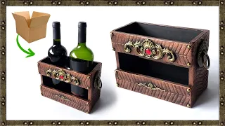 VINTAGE style WINE HOLDER idea | DIY cardboard art