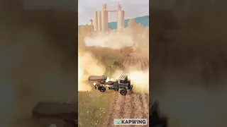 Soviet Grad MLRS unleashes its fury!