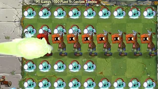 PvZ 2 Challenge - 100 Plant Max Level Vs 8 Custom Brickhead Zombie 20000 HP