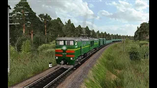 Грузовой поезд №3010 по участку Инза - Ульяновск. Часть 1.