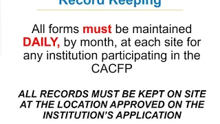 CACFP Meal Pattern Requirements Training FY21