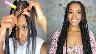 HOW TO ACHIEVE KNOTLESS BRAIDS FOR BEGINNERS |CROCHET METHOD