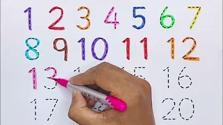 1234567890 | Dotted Numbers 1 to 20 Easy for Kids | Learn Colors Names #Kids  | Srithi Kids TV