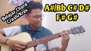 Belajar Chord Kres/Crash Gitar (Bentuk Major) || Untuk Pemula || A#/Bb C# D# F# G#