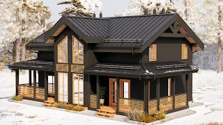 39' x 29' (12m x 9m) HOUSE DESIGN IDEA - 3 Bedroom House Plan - Contemporary and Cozy