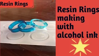 Resin Rings making with alcohol ink! beautiful resin Rings 🎀