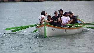 Escale à Sète 2018 Duel à la rame entre l'Hermione et El Galéon.