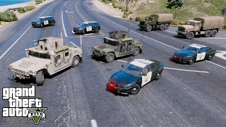 Highway Patrol Escorting Secret Military Convoy In GTA 5