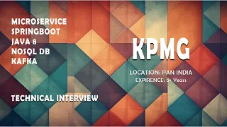 SELECTED? | KPMG | Java microservice spring boot real time interview | Real time interview