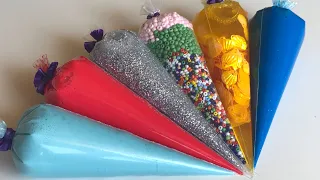 Making Crunchy Slime With Piping Bags | Satisfying Video #23 #slimevideos #asmr