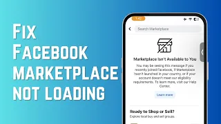 How to Fix Facebook Marketplace Not Loading  | Facebook Marketplace Isn't Available ? (100% Working)