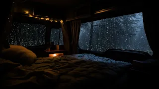 🎧Deep Asleep with Rain on Car Sound | 10 Hours Rain Sound for Sleeping, Relaxing - Camping Rainy Day