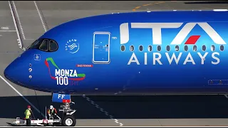 ITA Airways Airbus A350-900 EI-IFF | Tokyo Haneda | HND/RJTT | Pushback | MONZA 100