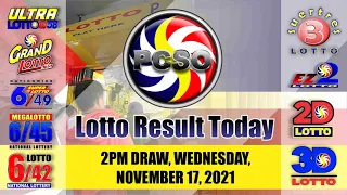 Swertres|3D and EZ2|2D Lotto 2PM Draw, Wednesday, November 17, 2021