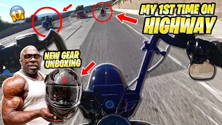 My First Time Riding My Harley Davidson Motorcycle On The Highway (Motovlog #5) - Kali Muscle