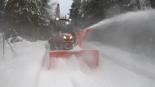 #389 Blowing Snow. Answering Questions. Kubota LX2610 compact tractor. LX2980 Snow blower. outdooor.