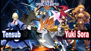 BBTAG: Tensub (Yu, Es) vs Yuki Sora (Izayoi, Yang) Blazblue Cross Tag Battle Ranked Match