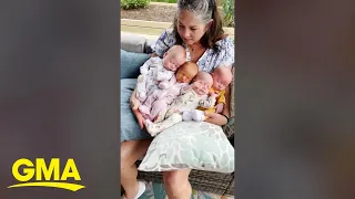 Internet is in awe as grandmother holds 4 newborn grandbabies