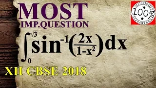 Q62 Class 12 Maths integrate(0)to(√3) of tan^(-1)  (2x)/(1-x^2) Imp. Questions For CBSE Board Exam