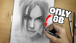 Realistic Portrait Drawing Just a 8B Pencil