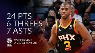 Chris Paul 24 pts 6 threes 7 asts vs Pelicans 22/23 season