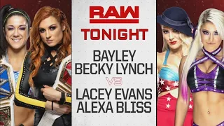 Becky Lynch & Bayley Vs Alexa Bliss & Lacey Evans - WWE Raw 10/06/2019 (En Español)