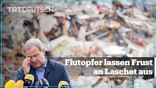 Flutopfer lassen Frust an Laschet aus