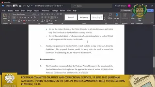 Portfolio Committee on Justice and Correctional Services, 13 June 2023