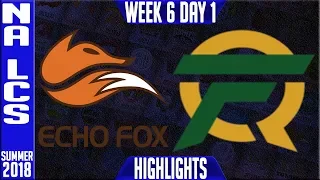 FOX vs FLY Highlights | NA LCS Summer 2018 Week 6 Day 1 | Echo Fox vs FlyQuest