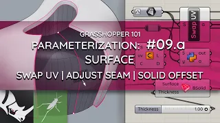 Grasshopper 101: Parameterization | #09.a Swap Surface UV, Adjust Seam, Offset Solid