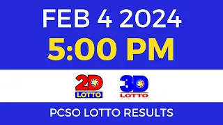 Lotto Result February 4 2024 5pm Swertres Ez2 PCSO