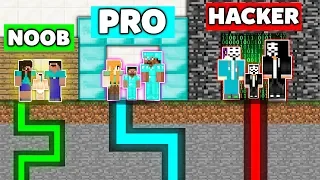 Minecraft : NOOB vs PRO vs HACKER : FAMILY PRISON ESCAPE BATTLE Challenge Minecraft Animation