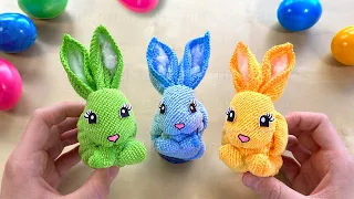 How to make a cute Bunny using paper and a towel 🐇 How to make cheap Easter Decorations