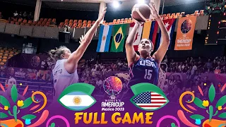 Argentina v USA | Full Basketball Game | FIBA Women's AmeriCup 2023