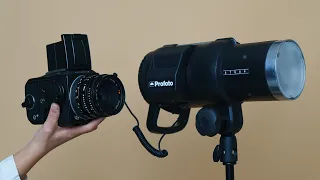 How to shoot film with studio flash light