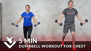 5 Minute Dumbbell Workout for Chest - Home Chest Workout Routine Exercises for Men & Women