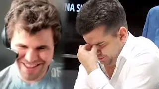 Nepomniachtchi BLUNDERS and He is VERY SAD While Magnus Carlsen is ENJOYING the Twitch Stream