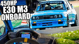 450hp E30 BMW M3 Onboard POV at Donington