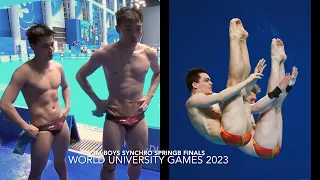 3m Boys Synchro Spring Board Finals | World University Games 2023 | 🇨🇳🇩🇪🇬🇪🇰🇷🇯🇵🇧🇷